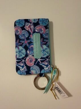 Simply Southern Seashell Wristlet Wallet - Navy, Aqua & Pink